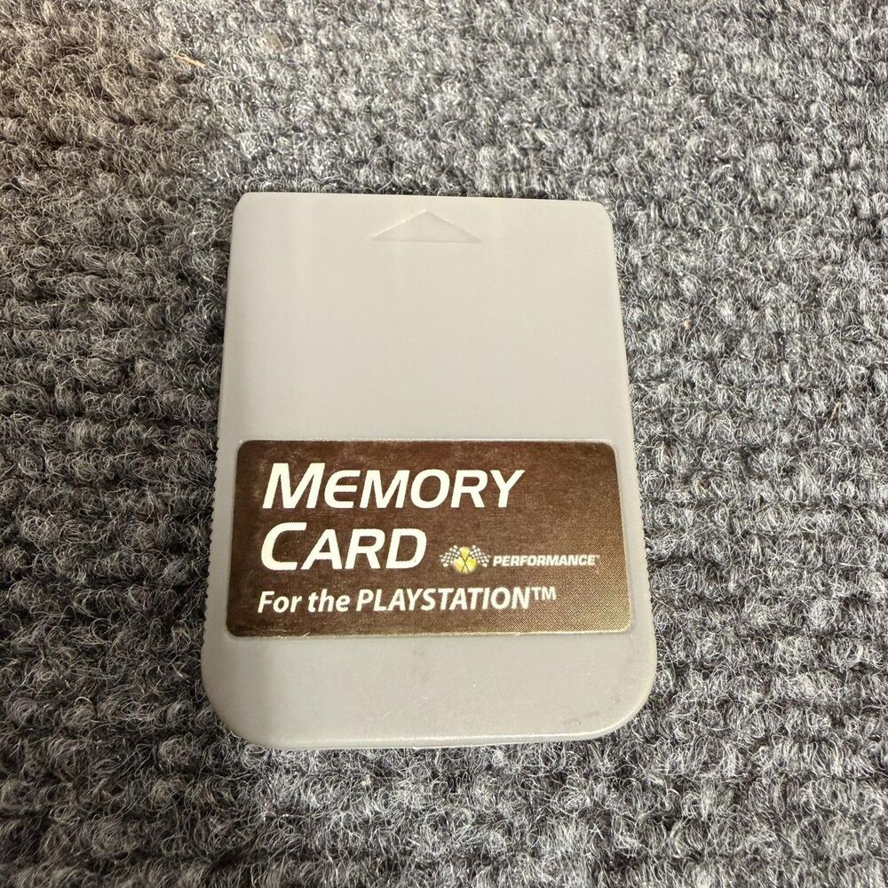 Performance Memory Card Sony PlayStation 1 PS1 Gray Console Save Data Retro